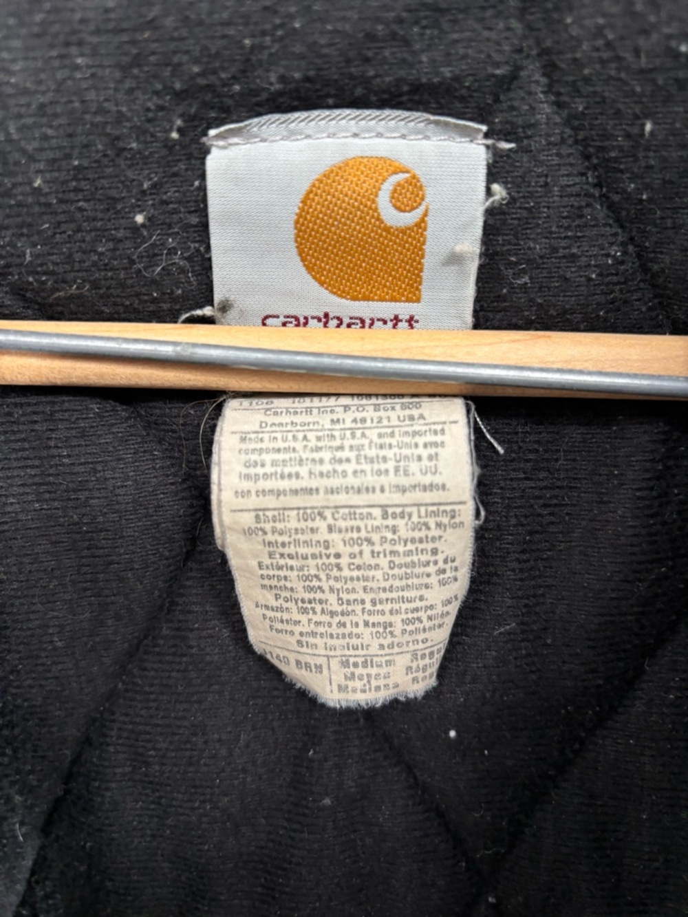 Vintage Carhartt J140 Quilted Flannel Lined Jacket Distressed Custom VTG Patches - Picture 4 of 16